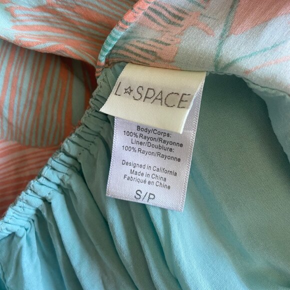 L' SPACE Connie Romper In Bungalow Palm Print Multicolor Lightweight Sz SP - Picture 6 of 7
